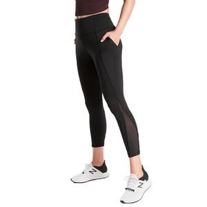 Lulu Lemon Black Mesh Sided Leggings with Pockets